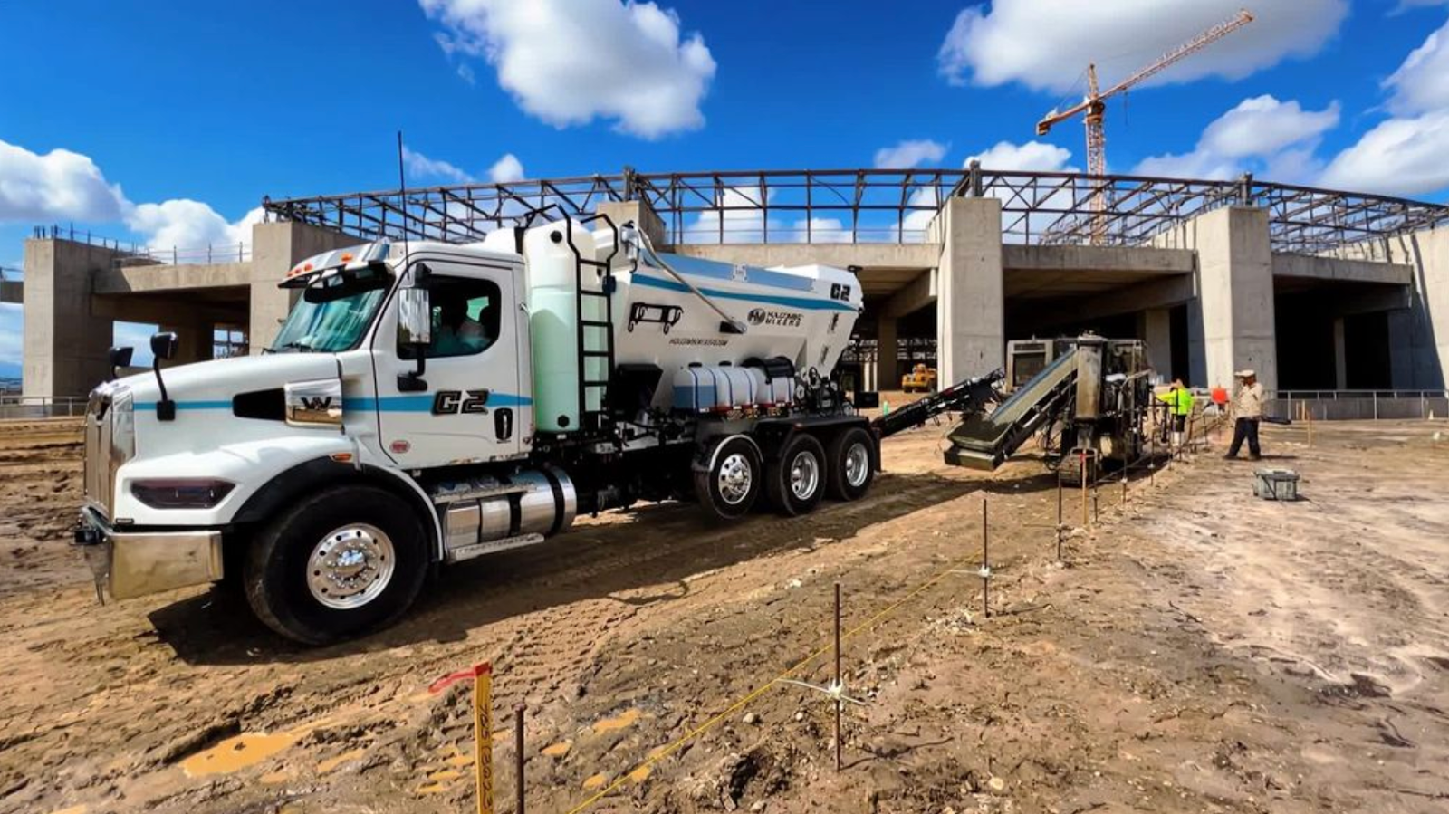 volumetric mixer for infrastructure projects